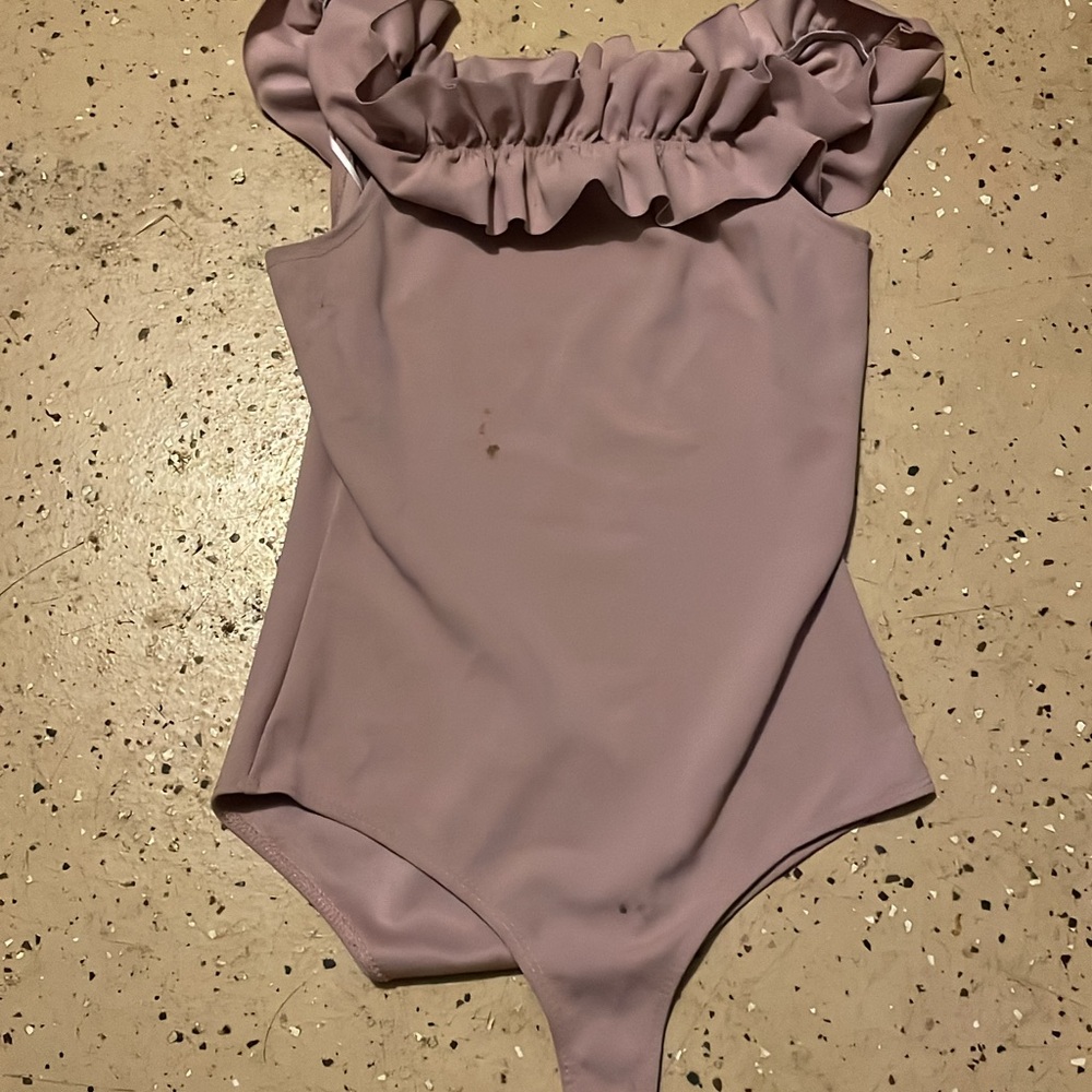 Ruffled Mauve Bodysuit